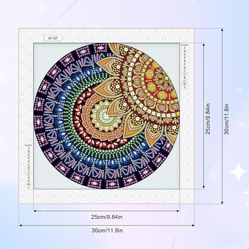 مجموعة طلاء فني ماسي من MVVMTOP، DIY Mandala 5D بشكل خاص من الكريستال الماسي الجزئي الماسي، لوحة فنية لصناعة الفسيفساء، مناسبة لتزيين جدران المنزل كهدية للعطلات in Kuwait