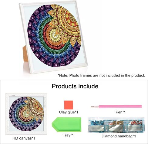 مجموعة طلاء فني ماسي من MVVMTOP، DIY Mandala 5D بشكل خاص من الكريستال الماسي الجزئي الماسي، لوحة فنية لصناعة الفسيفساء، مناسبة لتزيين جدران المنزل كهدية للعطلات in Kuwait