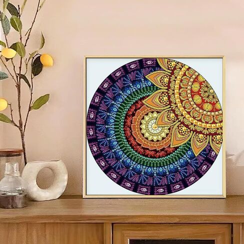 مجموعة طلاء فني ماسي من MVVMTOP، DIY Mandala 5D بشكل خاص من الكريستال الماسي الجزئي الماسي، لوحة فنية لصناعة الفسيفساء، مناسبة لتزيين جدران المنزل كهدية للعطلات in Kuwait