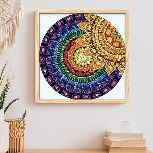 مجموعة طلاء فني ماسي من MVVMTOP، DIY Mandala 5D بشكل خاص من الكريستال الماسي الجزئي الماسي، لوحة فنية لصناعة الفسيفساء، مناسبة لتزيين جدران المنزل كهدية للعطلات in Kuwait