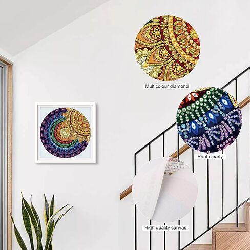 مجموعة طلاء فني ماسي من MVVMTOP، DIY Mandala 5D بشكل خاص من الكريستال الماسي الجزئي الماسي، لوحة فنية لصناعة الفسيفساء، مناسبة لتزيين جدران المنزل كهدية للعطلات in Kuwait