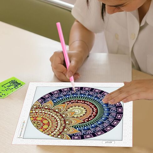 مجموعة طلاء فني ماسي من MVVMTOP، DIY Mandala 5D بشكل خاص من الكريستال الماسي الجزئي الماسي، لوحة فنية لصناعة الفسيفساء، مناسبة لتزيين جدران المنزل كهدية للعطلات in Kuwait