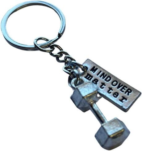 FKC Dumbbell Silver Keychain + Motivational Tag in Saudi Arabia