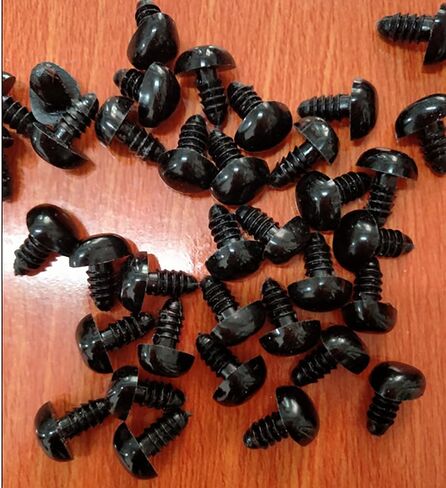 130PCS D-Shape 5 Sizes 8-16mm Plastic Safety Noses Eyes with Washers for Bear Doll Animal Puppet Crafts DIY Sewing Crafting Buttons (Pink/Red) in Kuwait
