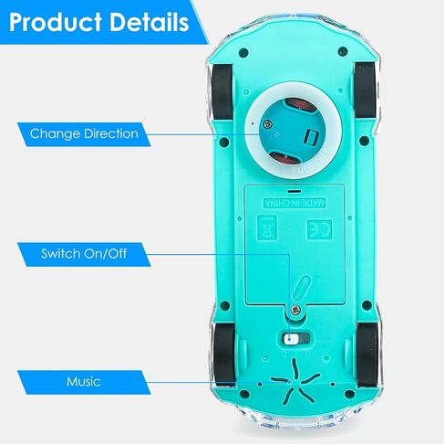ZHFUYS Light Up Transparent Car Toy for Kids, Sensory Toys for Kid, Toy Car with Colorful Moving Gears, Fun Educational Toy for Toddlers, Birthday Gifts Idea for Kids in Saudi Arabia