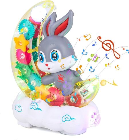 ZHFUYS Light Up Transparent Car Toy for Kids, Sensory Toys for Kid, Toy Car with Colorful Moving Gears, Fun Educational Toy for Toddlers, Birthday Gifts Idea for Kids in Saudi Arabia