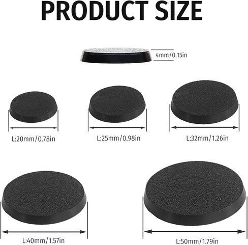 50 قطعة من قواعد النماذج البلاستيكية المستديرة للألعاب المنمنمة أو ألعاب الطاولة (40 مم/1.57 بوصة) in Kuwait