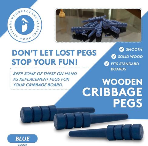 Wood Cribbage Pegs, Pack of 12 Walnut Colored Pegs for New Set or Replacement Pieces by Woodpeckers in Saudi Arabia