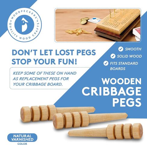 Wood Cribbage Pegs, Pack of 12 Walnut Colored Pegs for New Set or Replacement Pieces by Woodpeckers in Saudi Arabia