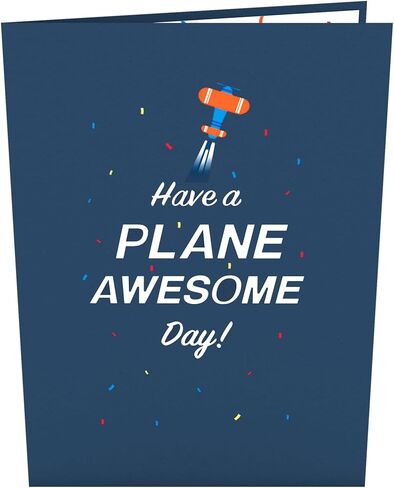 Lovepop Happy Birthday Pop-Up Card for Her and Him - 3D Happy Birthday Greeting Cards for Boys, Girls, Men, Women - Plane Awesome Day - 5" x 7" Airplane Card - Blank Note Card & Envelope Included in Saudi Arabia