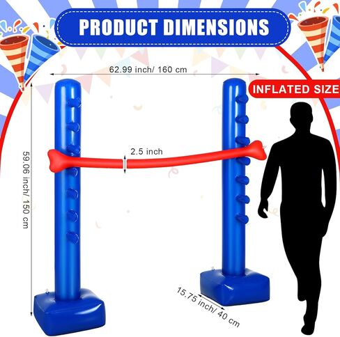 Jenaai نفخ لعبة ليمبو للصيف الأزرق لعبة ليمبو لديكور حفلة هاواي السفر حمام السباحة الشاطئ حفلة نزهة داخلي في الهواء الطلق الإجازات ألعاب الحفلات للأطفال البالغين in Kuwait