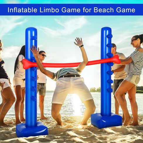 Jenaai نفخ لعبة ليمبو للصيف الأزرق لعبة ليمبو لديكور حفلة هاواي السفر حمام السباحة الشاطئ حفلة نزهة داخلي في الهواء الطلق الإجازات ألعاب الحفلات للأطفال البالغين in Kuwait