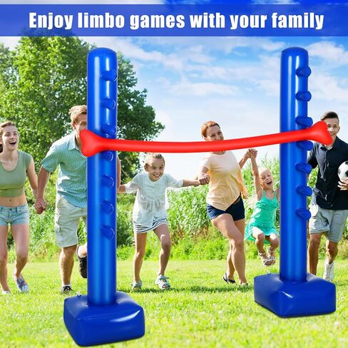 Jenaai نفخ لعبة ليمبو للصيف الأزرق لعبة ليمبو لديكور حفلة هاواي السفر حمام السباحة الشاطئ حفلة نزهة داخلي في الهواء الطلق الإجازات ألعاب الحفلات للأطفال البالغين in Kuwait