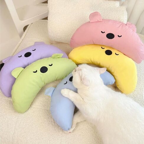 SHENGOCASE 14"x6.3" Large Pet Calming Pillow for Medium Dog Head Neck Relaxing, U-Shaped Pillow for Big Cats Bed Mat and Puppy Indoor (Pink) in Saudi Arabia