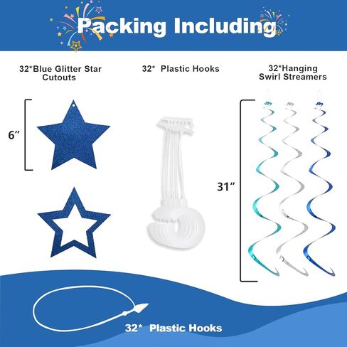 64pcs Hanging Swirls Party Decorations - Ceiling Foil Swirls Decorations Hanging Party Streamers for Birthday, Ceiling Hanging Decor Party Supplies for Boys Girls Kids (Green) in Saudi Arabia