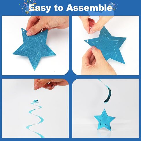 64pcs Hanging Swirls Party Decorations - Ceiling Foil Swirls Decorations Hanging Party Streamers for Birthday, Ceiling Hanging Decor Party Supplies for Boys Girls Kids (Green) in Saudi Arabia