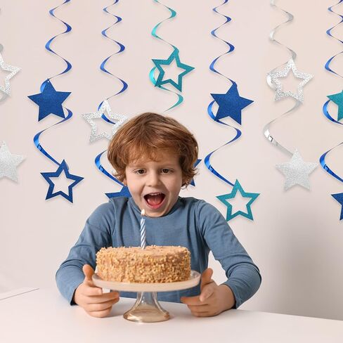 64pcs Hanging Swirls Party Decorations - Ceiling Foil Swirls Decorations Hanging Party Streamers for Birthday, Ceiling Hanging Decor Party Supplies for Boys Girls Kids (Green) in Saudi Arabia