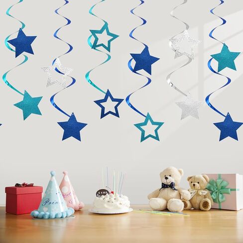 64pcs Hanging Swirls Party Decorations - Ceiling Foil Swirls Decorations Hanging Party Streamers for Birthday, Ceiling Hanging Decor Party Supplies for Boys Girls Kids (Green) in Saudi Arabia