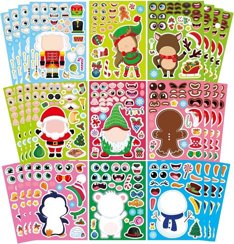 24 Sheets Summer Stickers for Kids, Make-a-face Sticker Hawaii Tropical Pool Beach Sticker, Make Your Own Watermelon Pineapple Flamingo Ice Cream Stickers, Tropical Luau Party Summer Holiday Gift in Kuwait
