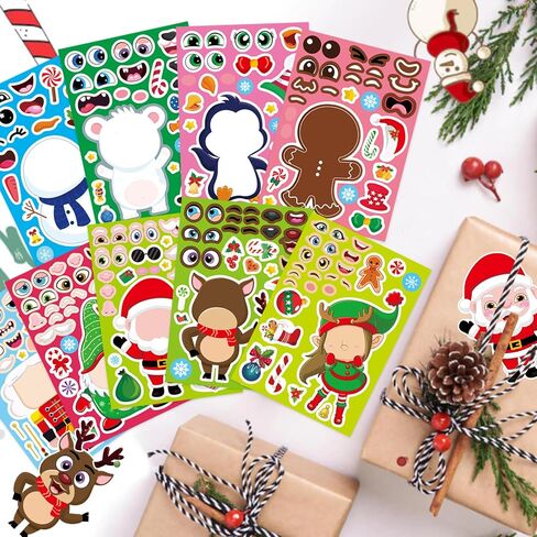 24 Sheets Summer Stickers for Kids, Make-a-face Sticker Hawaii Tropical Pool Beach Sticker, Make Your Own Watermelon Pineapple Flamingo Ice Cream Stickers, Tropical Luau Party Summer Holiday Gift in Kuwait