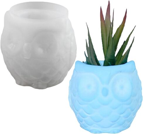 3D Animal Flower Pot Vase Silicone Mold for Resin Plaster Concrete Cement Clay, Succulents Planter Mold Epoxy Resin Kit for DIY Candle Pen Holder Succulent Pot (Bighead) in Saudi Arabia