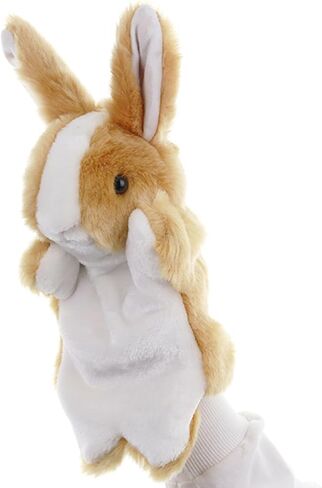 Plush Rabbit Hand Puppet Interactive Animal Toys for Role Play Storytelling Preschool Teaching Gifts for Kids Boys Girls (Brown) in Saudi Arabia