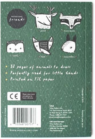 Wee Gallery, 32 Ways to Dress Up Woodland Animals - Creative Coloring Book for Kids, Toddler, Preschool Children, Arts and Craft Activity for Travel, Homeschool Play, Motor Skills, with Tear Out Pages in Saudi Arabia