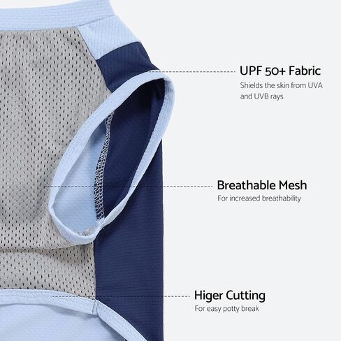 Fitwarm 2 Pack UPF 50+ UV Sun Protection Dog Shirt, Quick Dry Summer Dog Clothes for Small Dogs Boy Girl, Reflective Label, Lightweight Breathable Cooling Vest, Pet Cat Outfit, Orange, Blue, Large in Saudi Arabia
