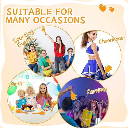 120 Pcs Orange Hand Clappers 7.5 Inch Clappers Noisemakers Noise Makers Party Favors Plastic Party Clapper for Sporting Events Cheers Ball Dance Basketball Football Noisemakers（Orange） in Saudi Arabia