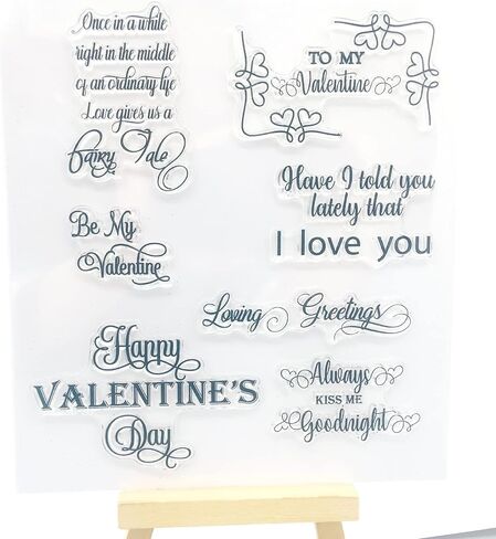 NZJ Happy Valentine's Day Sweet Love Kiss Clear Stamps for Card Making Decoration and DIY Scrapbooking (Happy Wedding Day) (Sweet Love) in Kuwait