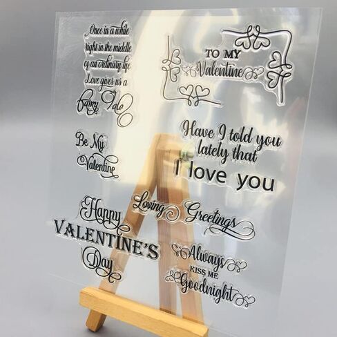 NZJ Happy Valentine's Day Sweet Love Kiss Clear Stamps for Card Making Decoration and DIY Scrapbooking (Happy Wedding Day) (Sweet Love) in Kuwait