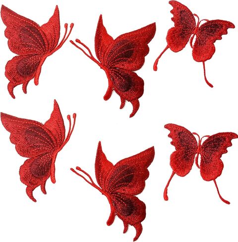 Flowers Butterfly Patches Sew On Appliques Sewing Patch for DIY Wedding T-Shirt Dresses Clothes Accessories 6 Pcs (Black) in Saudi Arabia