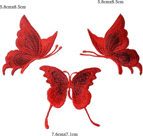 Flowers Butterfly Patches Sew On Appliques Sewing Patch for DIY Wedding T-Shirt Dresses Clothes Accessories 6 Pcs (Black) in Saudi Arabia