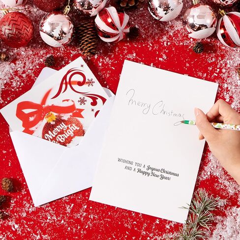 JOYIN 24PCS Christmas Holiday Cards Set of 4 Diverse Red Festive Designs with Envelopes for Merry Christmas Season, present Giving, Xmas Gifts Cards, Wintertime Gifts Cards in Saudi Arabia
