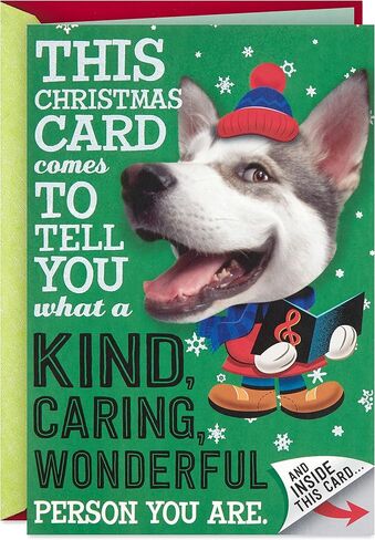 Hallmark Christmas Card (Playful Dog, Card Inside Card Design) in Saudi Arabia