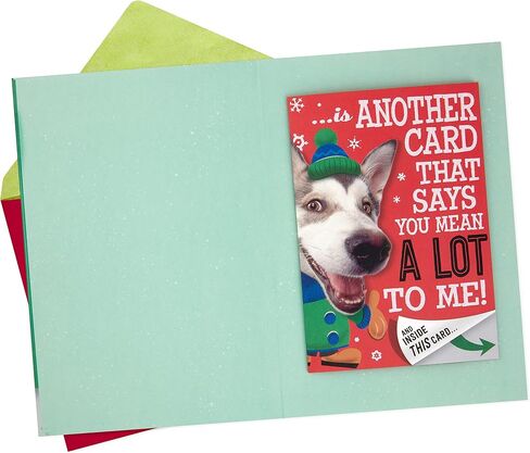 Hallmark Christmas Card (Playful Dog, Card Inside Card Design) in Saudi Arabia