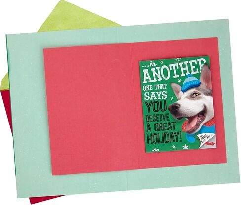 Hallmark Christmas Card (Playful Dog, Card Inside Card Design) in Saudi Arabia
