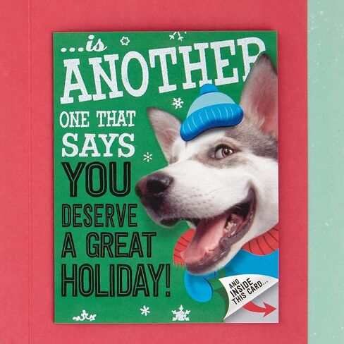 Hallmark Christmas Card (Playful Dog, Card Inside Card Design) in Saudi Arabia