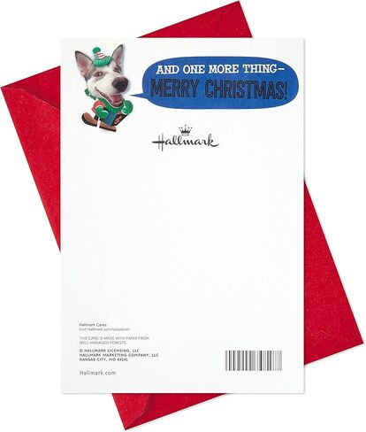 Hallmark Christmas Card (Playful Dog, Card Inside Card Design) in Saudi Arabia