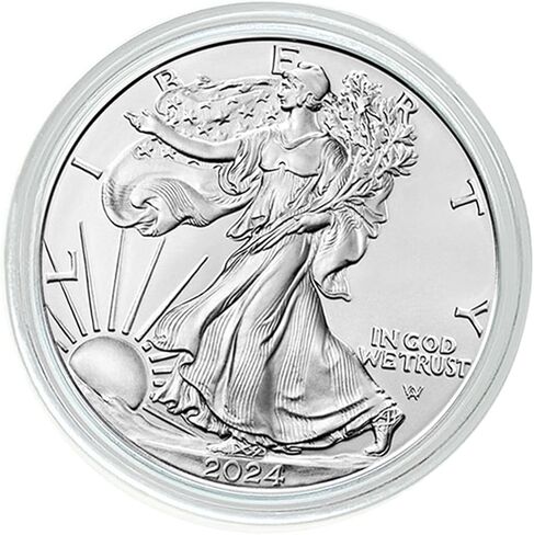 Mobiegar 3 عبوات 2024 - عملات نسور الفضة الأمريكية المطلية بالفضة، دولار أمريكي غير متداول، عملة تذكارية مطلية بالفضة والحديد مع صندوق in Kuwait