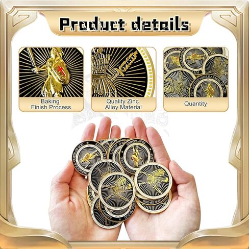24 قطعة من عملات تحدي درع الله الكاملة للصلاة، عملات تذكارية لهواة جمع العملات المعدنية، هدايا تذكارية قابلة للتجميع من أجل صلاة حفلة مدرسة الكنيسة المسيحية in Kuwait