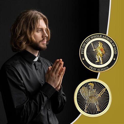 24 قطعة من عملات تحدي درع الله الكاملة للصلاة، عملات تذكارية لهواة جمع العملات المعدنية، هدايا تذكارية قابلة للتجميع من أجل صلاة حفلة مدرسة الكنيسة المسيحية in Kuwait