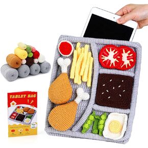 Iuuidu Crochet Kit for Beginners, Adults Starters Crochet Kit Tablet Bag, Learn to Crochet with Step-by-Step Video Tutorials for Craft Knitting Gifts Include Crochet Yarn, Hook and Crochet Supplies