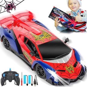 Spider Remote Control Car for Kids, RC Cars for Boys Kids 1:18 Electric Vehicle Toy Car Hobby Racing Car Toys with Lights & Controller, Birthday Gift for 3 4 5 6 7 8 9 Year Old Boys Girls