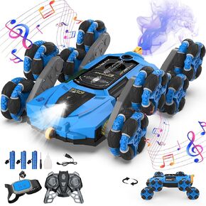 cossy 8WD Gesture Sensing Rc Stunt Car، وضعان لسيارات Rc، سيارة Drift Rc المثيرة مع الضوء والموسيقى، دوران 360 درجة، سيارة Rc Drift Climbing Stunt Car، ألعاب للأعمار من 8 إلى 13 عامًا، رذاذ وأضواء رائعة