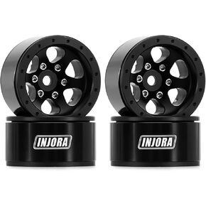 INJORA 1.0 Beadlock Wheel - Negative Offset -4.7mm Aluminum Rim for TRX4M Ascent18 SCX24 FCX24 1/24 1/18 RC Crawler Upgrade(W1012)