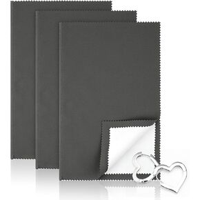3 Pcs Silver Polishing Cloth, Large 10" X 12.5" Jewelry Cleaner Cloth, Soft Jewelry Polishing Cloth, Four-Layer Double-Sided Silver Cleaning Cloth for Gold, Silver, Diamond, Platinum Jewelry