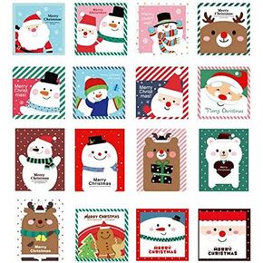 12 Pack Mini Size Merry Christmas Greeting Cards with Envelopes, 2.8 x 4.1 Inch, Cute Adorable Brown Color Christmas Xmas Gift Winter Holiday Style Festival Greetings Cards, Pack of 12 2X6 Brown