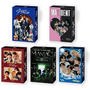 5 Pack/150 Pcs Stray Kids Lomo Card Photocards Greeting Card with Postcards Box