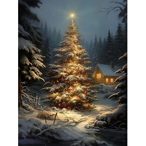SKRYUIE Paint by Numbers Kit for Adults Beginner Christmas, Acrylic Oil Painting by Numbers Kits with PaintBrushes Paintwork Art Canvas for Home Decor 16x20 inch / 40x50 cm B1117